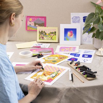 Kit de manualidades para principiantes: Aprende a hacer ilustraciones con pasteles al óleo