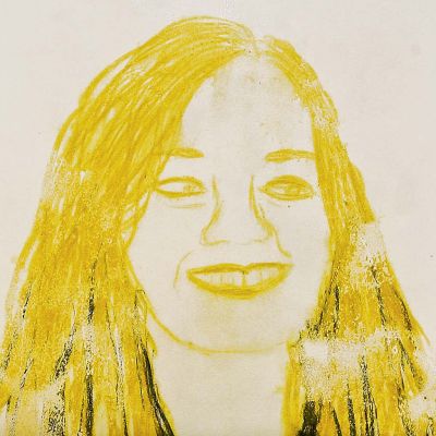 A Portrait made as Mono Print with Caran d&acute;Ache Neocolor II