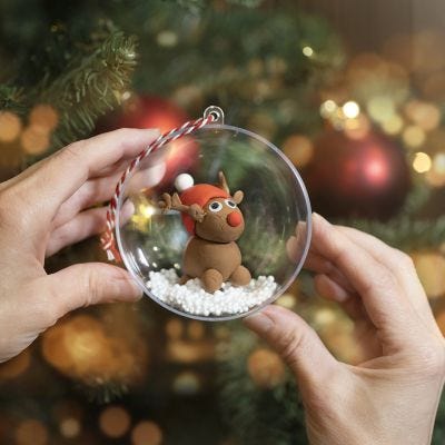 Bolas de Navidad con reno de Silk Clay®