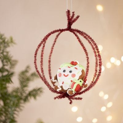Decoración navideña de corazón de jengibre de Silk Clay®