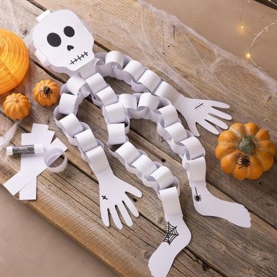 Esqueleto de Halloween de papel