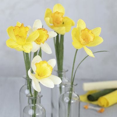 Narcisos de papel crepé