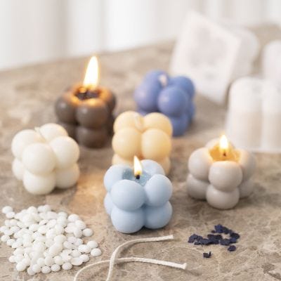 Velas de burbuja de cera de soja fundida