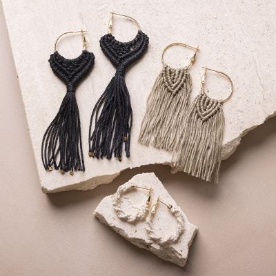 Pendientes de macramé