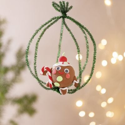 Decoración navideña de hombre de jengibre de Silk Clay®