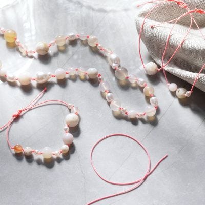 Pulsera y collar con cuentas de ágata