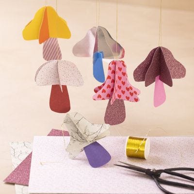 Seta colgante en papel de diseño
