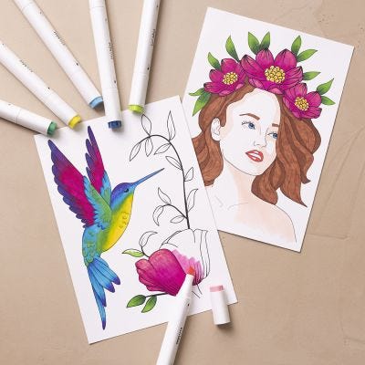 Kit de manualidades para principiantes: Aprende a colorear con rotuladores
