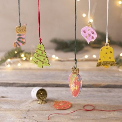 Decoración navideña con purpurina ecológica