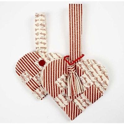 A woven heart basket in felt with a tassel