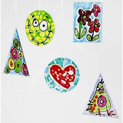 Hanging Glass Decorations with Window Color