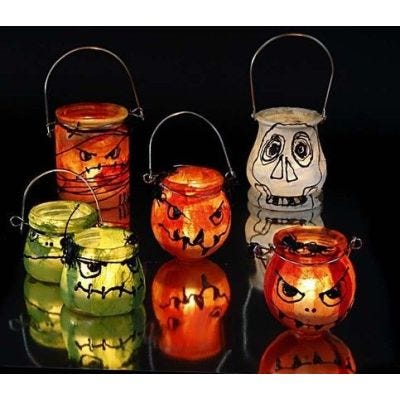 Ghastly Lanterns with window paint