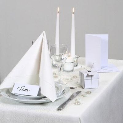 Party Inspiration with white Table Decorations etc.