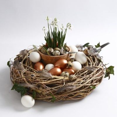 A natural Wreath decorated with Birds