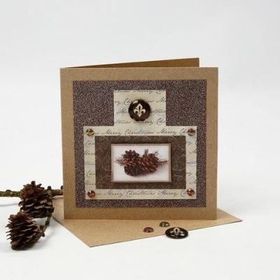 Postal de Navidad con purpurina