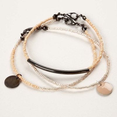 Pulseras de alambre con piedritas