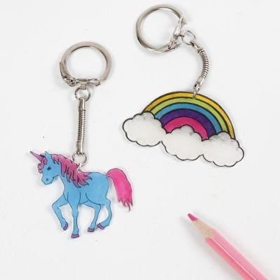 Un llavero de Unicornio con Shrink Plastic