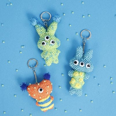 Llaveros animales de tela con  Pearl Clay