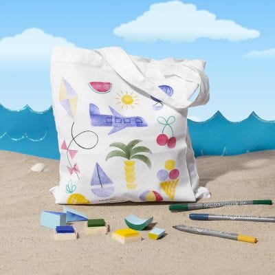 Bolsa de compra con diseño estampado veraniego