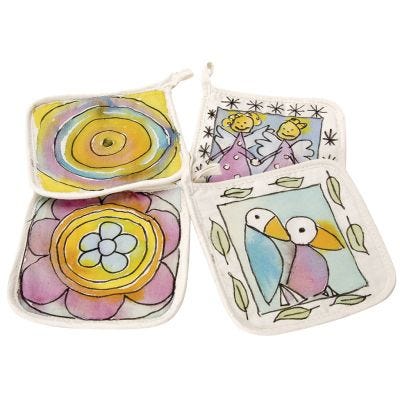 Encantadores portaeteras con pintura de seda
