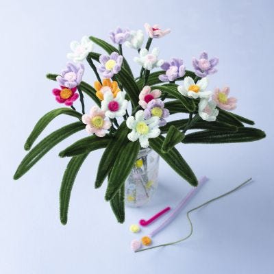 Flores fáciles con limpiapipas