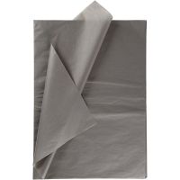 Papel de seda, 50x70 cm, 14 gr, gris oscuro, 25 hoja/ 1 paquete