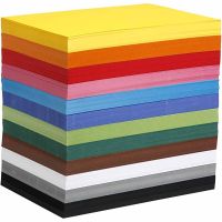 Cartulina de colores, A4, 210x297 mm, 180 gr, surtido de colores, 1200 hojas stdas/ 1 paquete