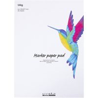 Almohadilla de papel para rotuladores, A4, 210x297 mm, 120 gr, blanco, 30 hoja/ 1 paquete