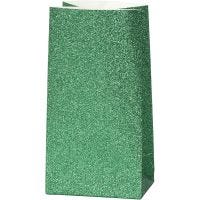 Bolsas de papel, A: 17 cm, medidas 6x9 cm, 150 gr, verde, 8 ud/ 1 paquete