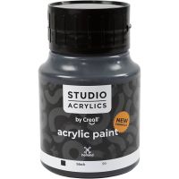 Pintura acrílica Creall Studio, opaco, black (99), 500 ml/ 1 botella