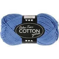 Hilo de algodón, medida 8/4, L. 170 m, azul, 50 gr/ 1 bola