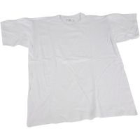 Camisetas, A: 42 cm, medidas 9-11 año, cuello redondo, blanco, 1 ud