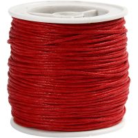 Cordón de algodón, grosor 1 mm, rojo, 40 m/ 1 rollo