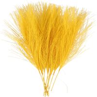 Plumas artificiales, L. 15 cm, A: 8 cm, amarillo, 10 ud/ 1 paquete