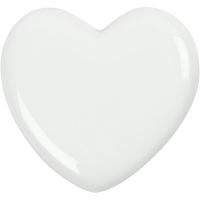 Corazón , medidas 6,5x6,5 cm, grosor 10 mm, blanco, 1 ud
