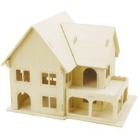 Figura de construcción 3D, Casa con porche, medidas 22,5x16x17,5 , 1 ud