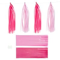 Borla de papel, medidas 12x35 cm, rosa, rojo claro, 12 ud/ 1 paquete
