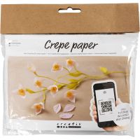 Mini Kit de manualidades Papel Crespón, Rama de cerezo, Relación crêpe: 180%, 105 gr, 1 paquete