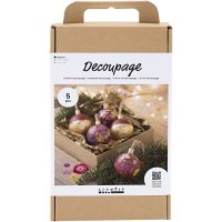 Kit de Manualidades Decoupage, Flores secas, rojo navideño, 1 paquete