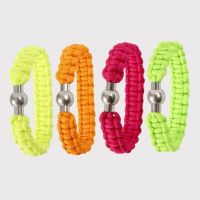 A Braided Bracelet made from thick neon-coloured Macramé Cord