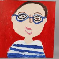 A painted Self-Portrait on a Canvas