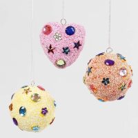 Hanging Decoration with pastel-coloured Foam Clay & Rhinestones
