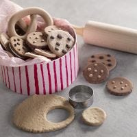 Galletas de arcilla de seda para la cocina de juego