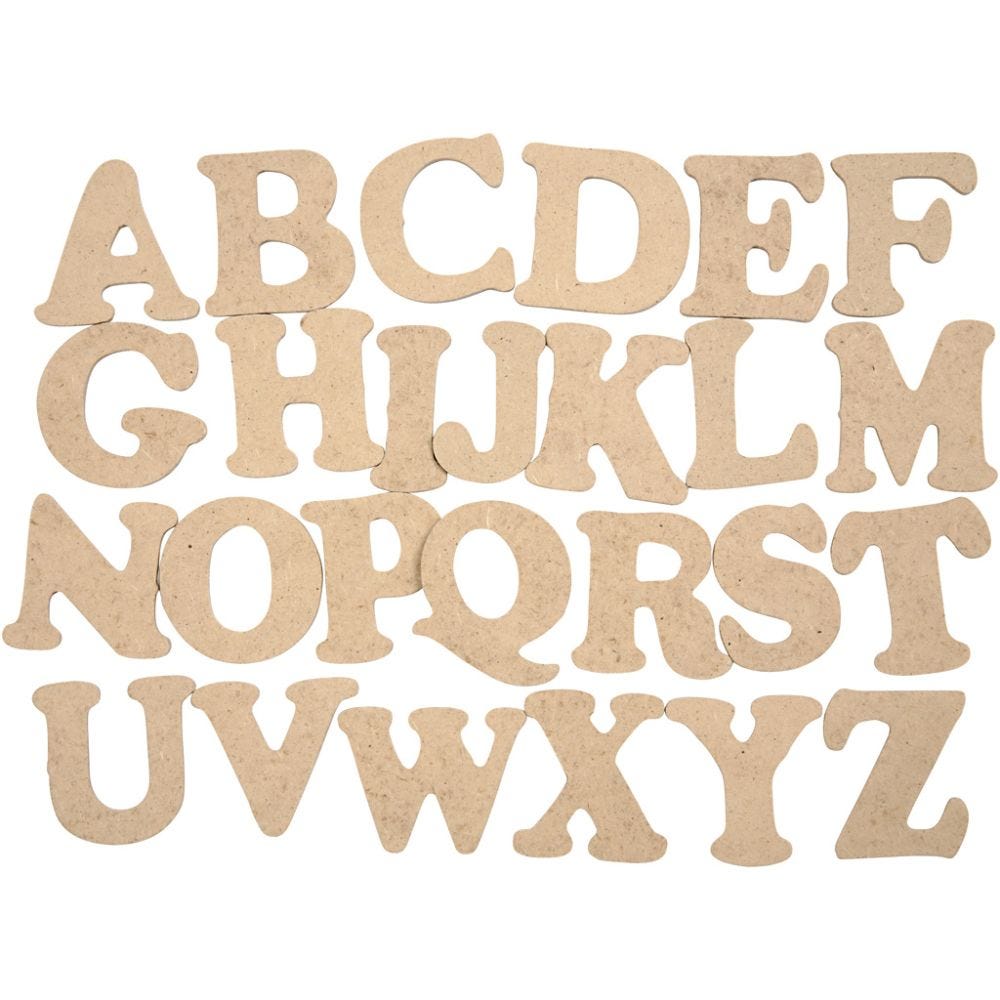 Insignificante alto Separar Letras De Madera, A-z, A: 4 cm, 2,5 mm, Mdf, 26 ud | 574461
