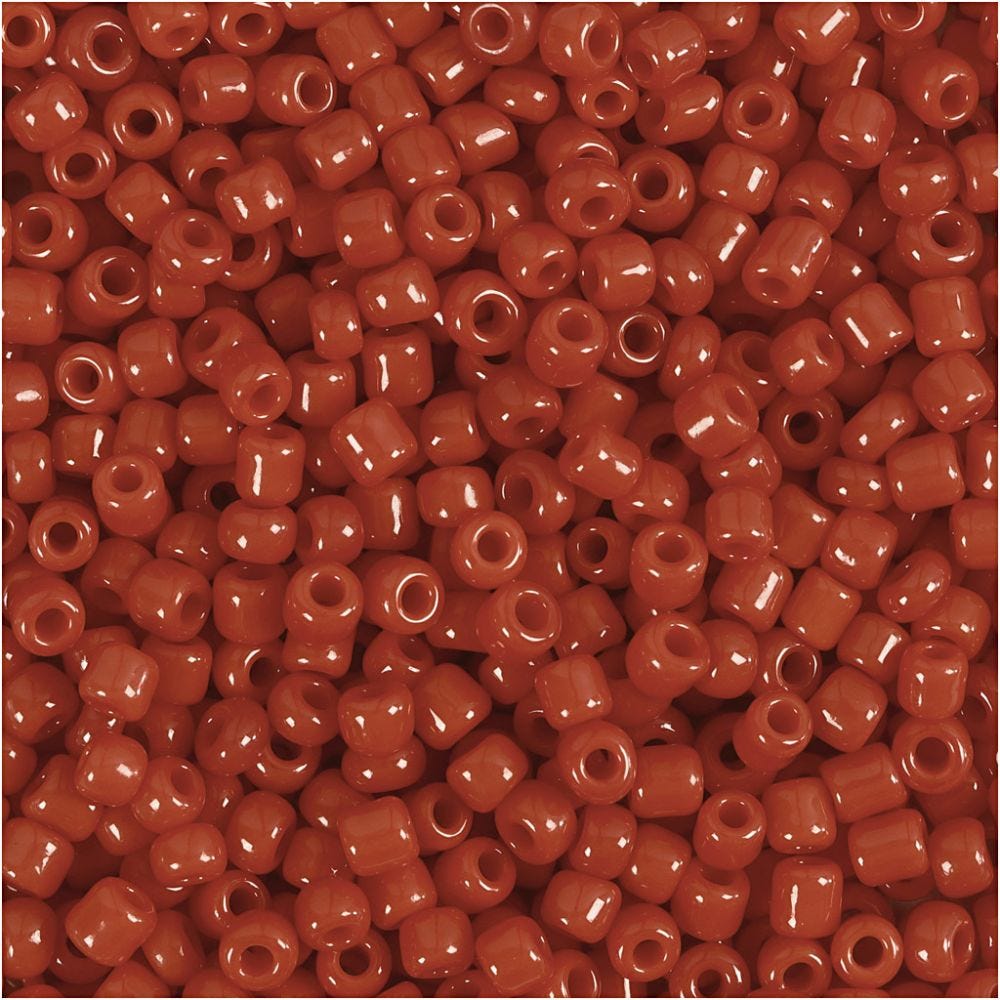 Cuentas de semillas de Rocaille, dia 3 mm, medidas 8/0 , medida agujero 0,6-1,0 mm, rojo oscuro, 25 gr/ 1 paquete