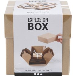 Caja de explosión, medidas 7x7x7,5+12x12x12 cm, natural, 1 ud