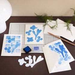 Almohadilla de tinta, A: 2 cm, medidas 3,5x3,5 cm, azul, azul cielo, morado, violeta, 4 ud/ 1 paquete
