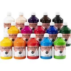 Pintura Acrilica Glossy, surtido de colores, 15x500 ml/ 1 paquete