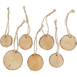 Disco de madera con agujero para cuerda