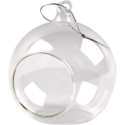 Adorno de cristal con apertura